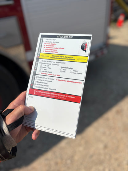 Fiche aide-mémoire pour tablette d'intervention