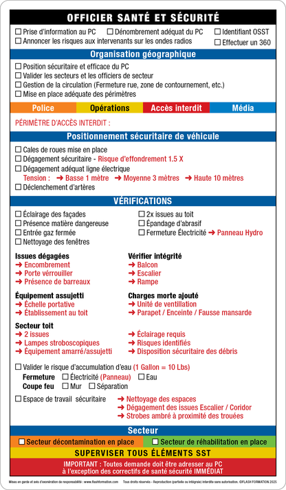 Fiche aide-mémoire pour tablette d'intervention